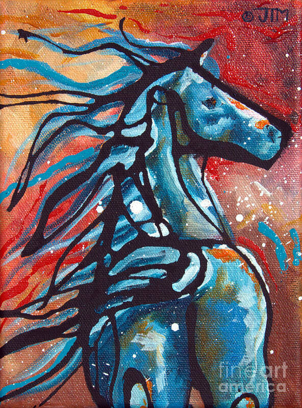 Horse Poster featuring the painting #15 June 6th #15 by Jonelle T McCoy
