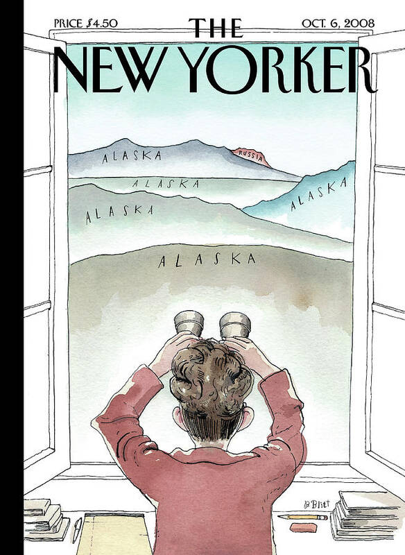 Alaska Poster featuring the painting A Room With A View by Barry Blitt