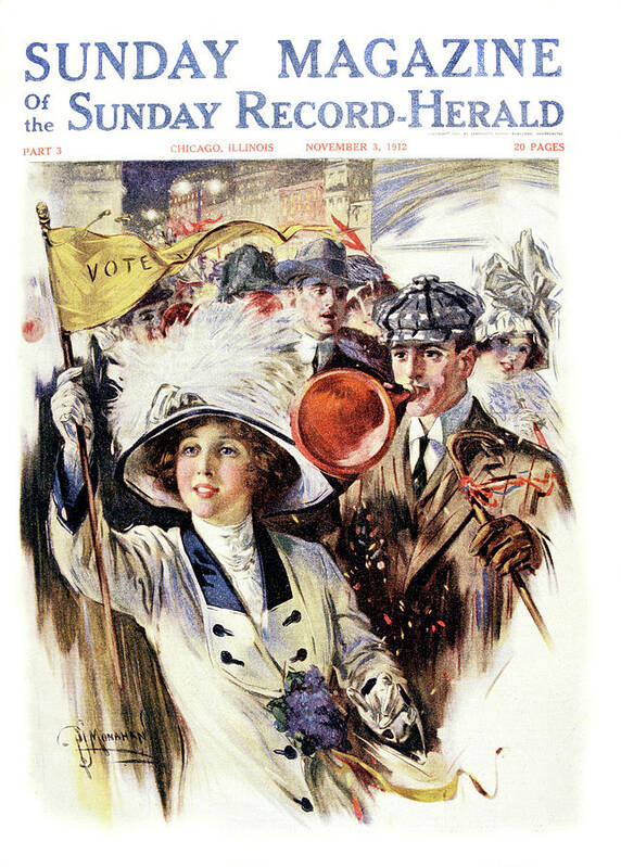Vertical Poster featuring the painting 1910s 1912 Cover Sunday Magazine by Vintage Images
