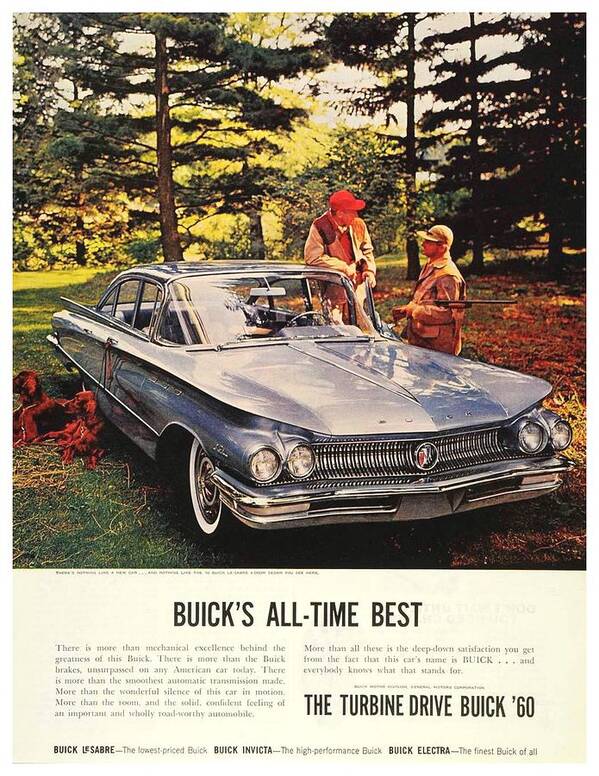 1960 Poster featuring the digital art 1960 - Buick LeSabre Sedan Advertisement - Color by John Madison