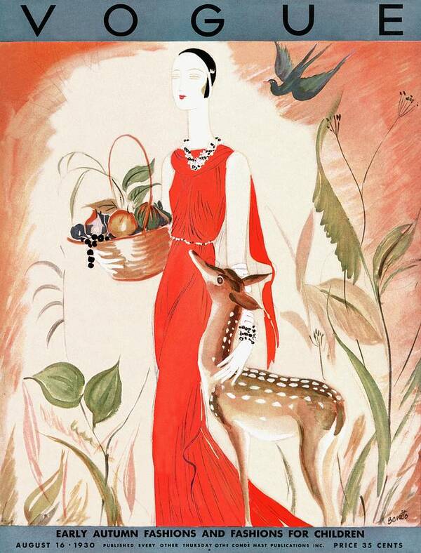 Illustration Poster featuring the photograph A Vintage Vogue Magazine Cover Of A Woman #2 by Eduardo Garcia Benito