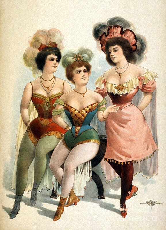Entertainment Poster featuring the photograph American Burlesque Costumes, 1899 #2 by Photo Researchers