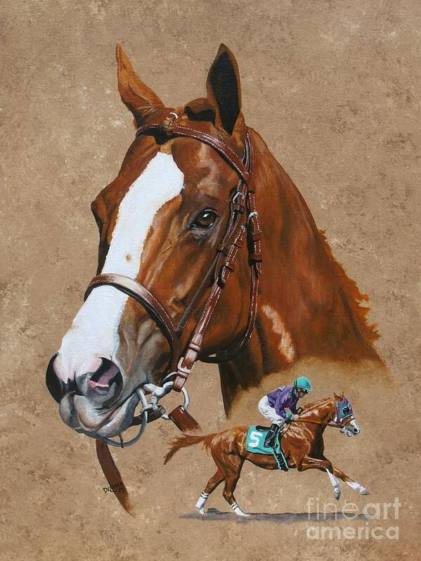 California Chrome Poster featuring the painting California Chrome #3 by Pat DeLong