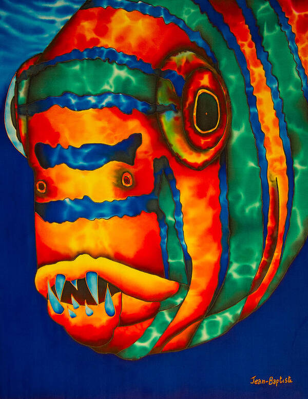 Fish Art Poster featuring the painting Harlequin Tusk Fish #2 by Daniel Jean-Baptiste