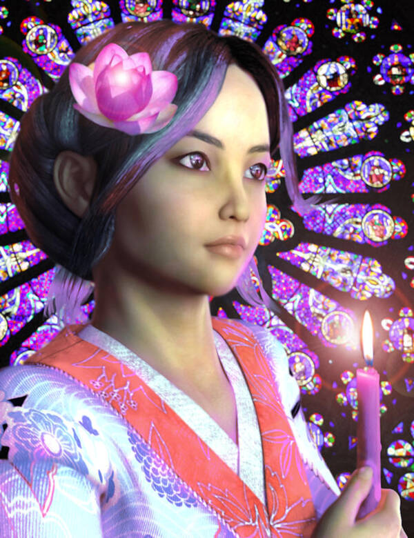 Saint Poster featuring the painting Saint Lucy Yi Zhenmei of China #2 by Suzanne Silvir