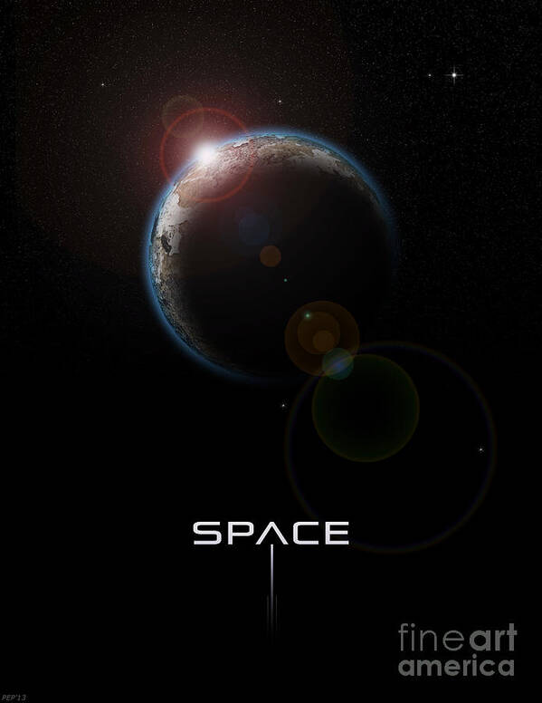 Space Poster featuring the digital art Space #4 by Phil Perkins