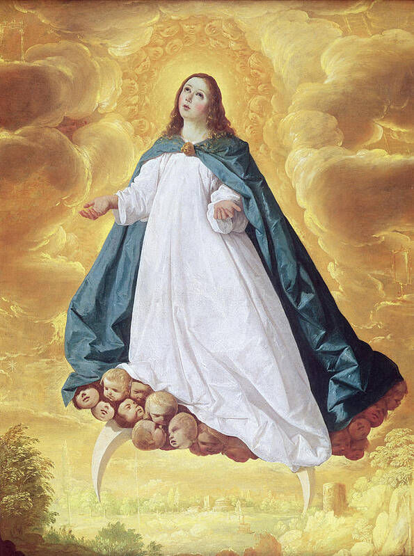 Floating Poster featuring the painting The Immaculate Conception by Francisco de Zurbaran