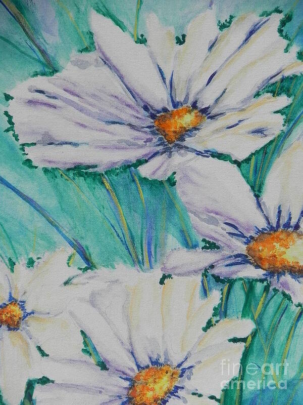 Fine Art Painting Poster featuring the painting Wild Daisys by Chrisann Ellis