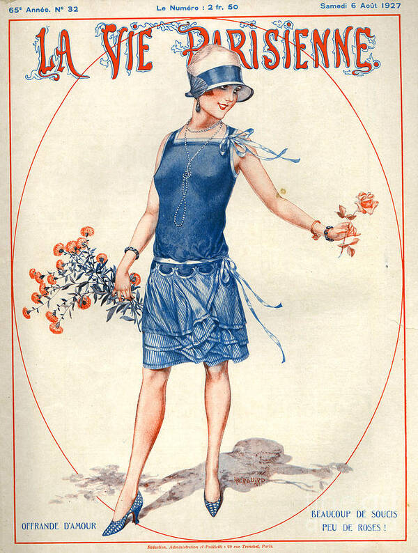 France Poster featuring the drawing 1920s France La Vie Parisienne Magazine #208 by The Advertising Archives