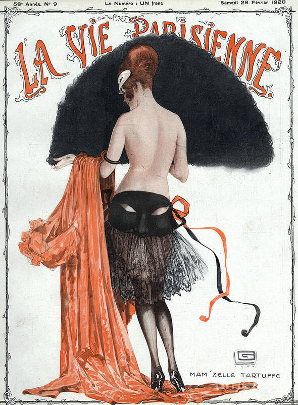 1920s Poster featuring the drawing La Vie Parisienne 1920 1920s France #21 by The Advertising Archives