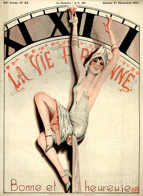 France Poster featuring the drawing 1920s France La Vie Parisienne Magazine #213 by The Advertising Archives