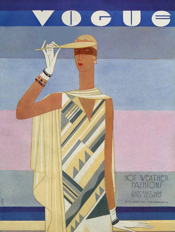 Illustration Poster featuring the photograph A Vintage Vogue Magazine Cover Of A Woman #23 by Eduardo Garcia Benito