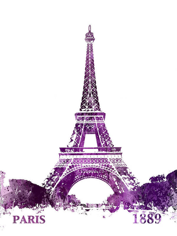 Eiffel Tower Fine Art Print Poster featuring the digital art Eiffel Tower Paris France 1889 #3 by Patricia Lintner