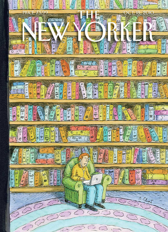 Computer Poster featuring the painting Shelved by Roz Chast