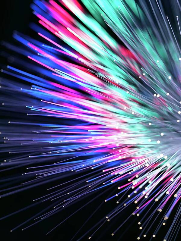 Studio Shot Poster featuring the photograph Optical Fibres #4 by Tek Image/science Photo Library