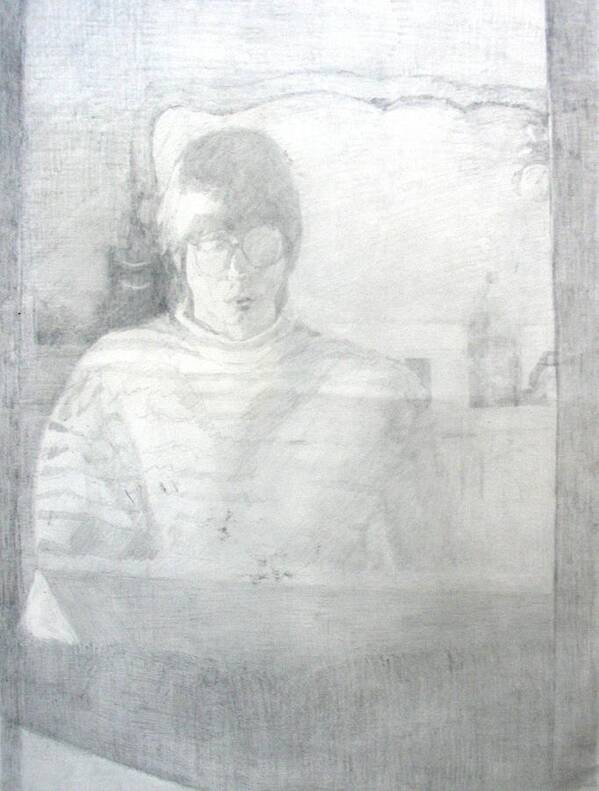 Artist Self Portraits Poster featuring the drawing Self Portrait #4 by Anita Dale Livaditis