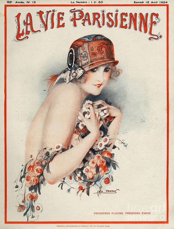 Covers Poster featuring the drawing La Vie Parisienne 1924 1920s France #47 by The Advertising Archives