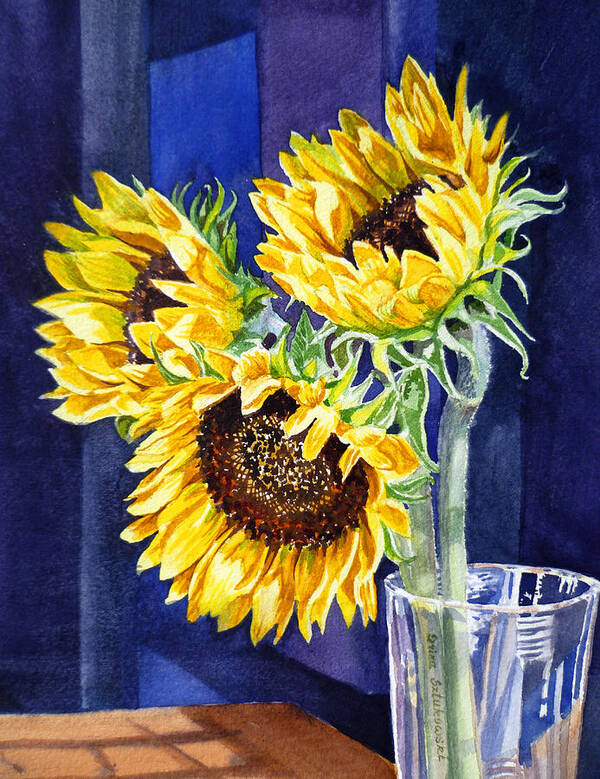 Sunflowers Poster featuring the painting Sunflowers #4 by Irina Sztukowski