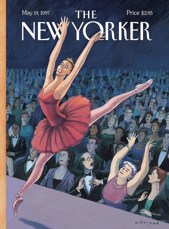 The Fan Ballet Performance Stage Audience Concert Concerts Dance Dancing Mimic Mock Mocking Bob Sikoryak Rsk Rsk Artkey 50901 Poster featuring the painting A Ballerina Performs In Front Of An Audience by R Sikoryak