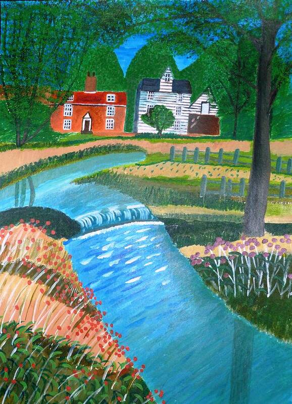 Landscape Poster featuring the painting A Country Stream by Magdalena Frohnsdorff