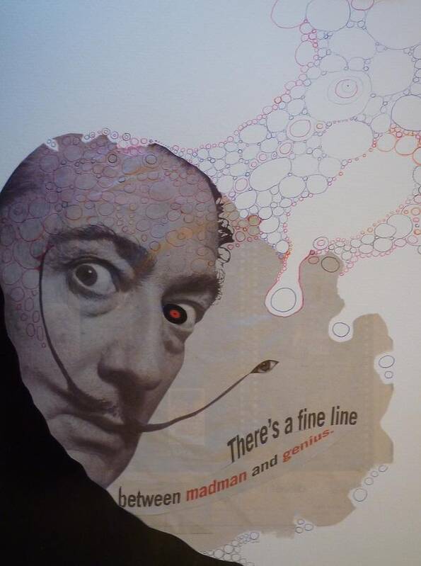Dali Poster featuring the mixed media A Fine Line by Douglas Fromm