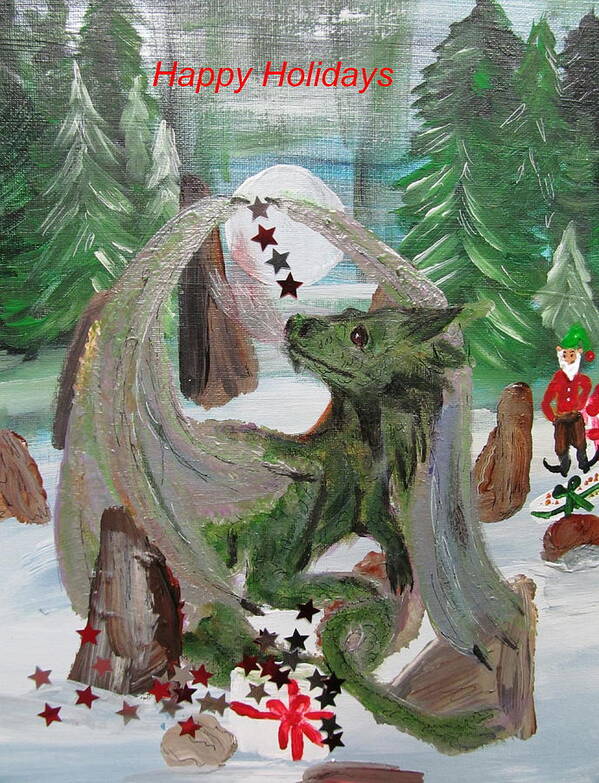 Dragon Poster featuring the painting A Gift for Dragon by Susan Voidets