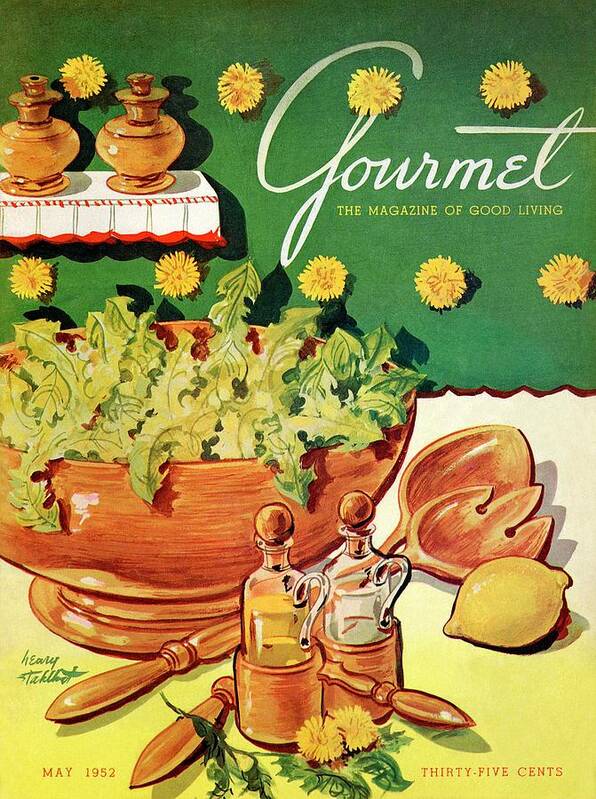 Food Poster featuring the photograph A Gourmet Cover Of Dandelion Salad by Henry Stahlhut
