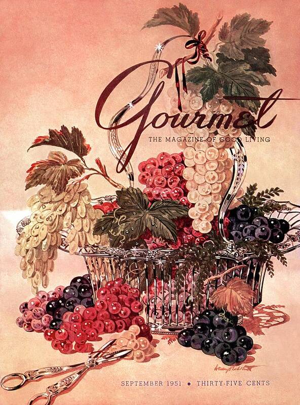 Illustration Poster featuring the photograph A Gourmet Cover Of Grapes by Henry Stahlhut
