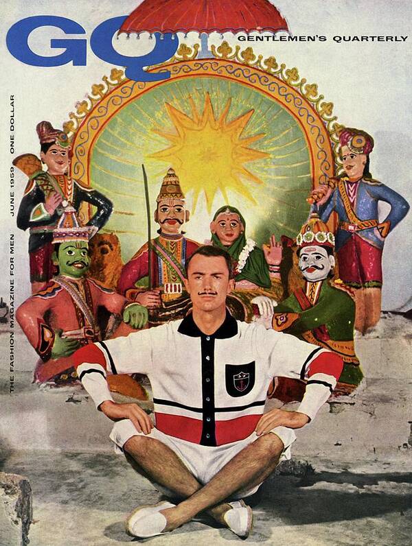 Fashion Poster featuring the photograph A Gq Cover Of A Model At A Hindu Temple by Emme Gene Hall