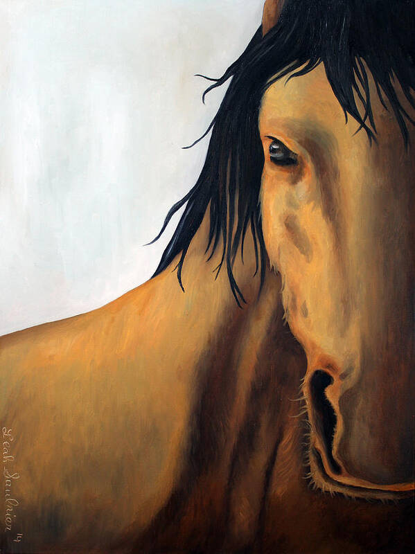 Horse Poster featuring the painting A Horse With No Name edit 2 by Leah Saulnier The Painting Maniac