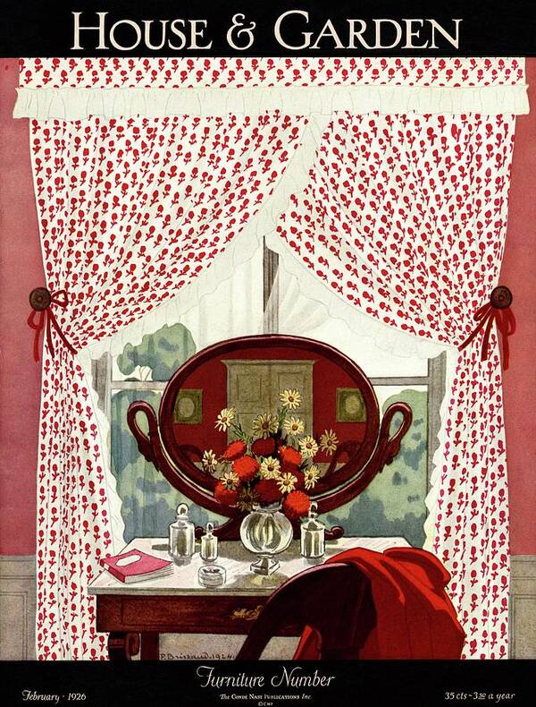 Illustration Poster featuring the photograph A House And Garden Cover Of A Mirror by Pierre Brissaud