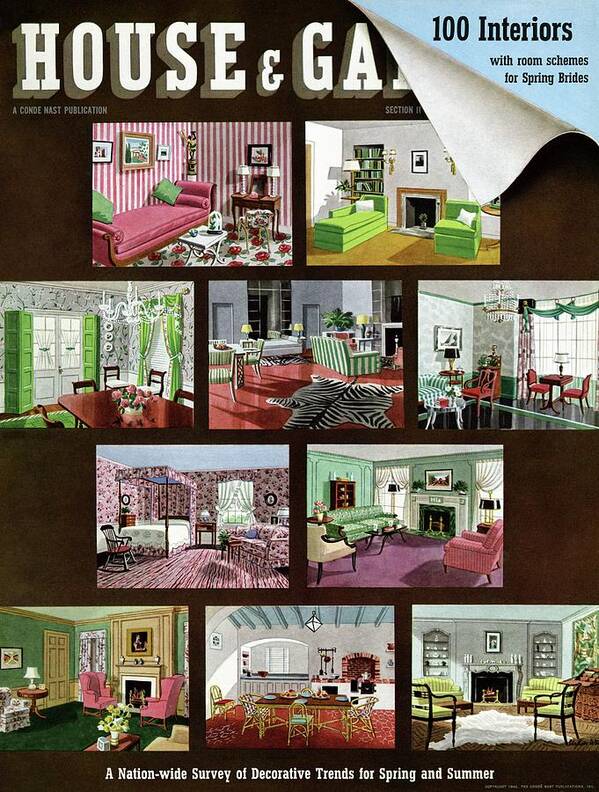 Illustration Poster featuring the photograph A House And Garden Cover Of Interior Design by Urban Weis