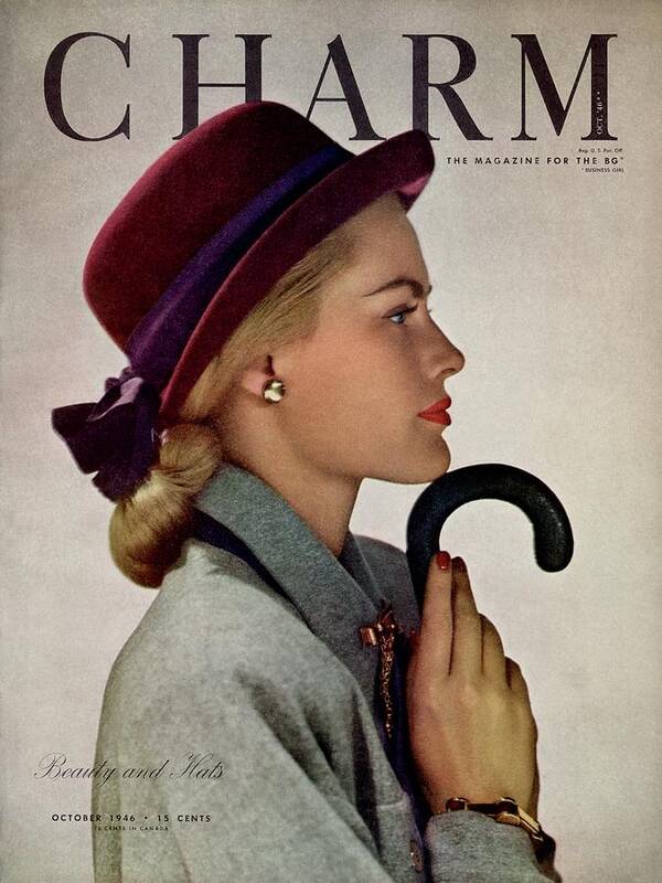 Accessories Poster featuring the photograph A Model In A Vic-deb Derby Hat by Hal Reiff
