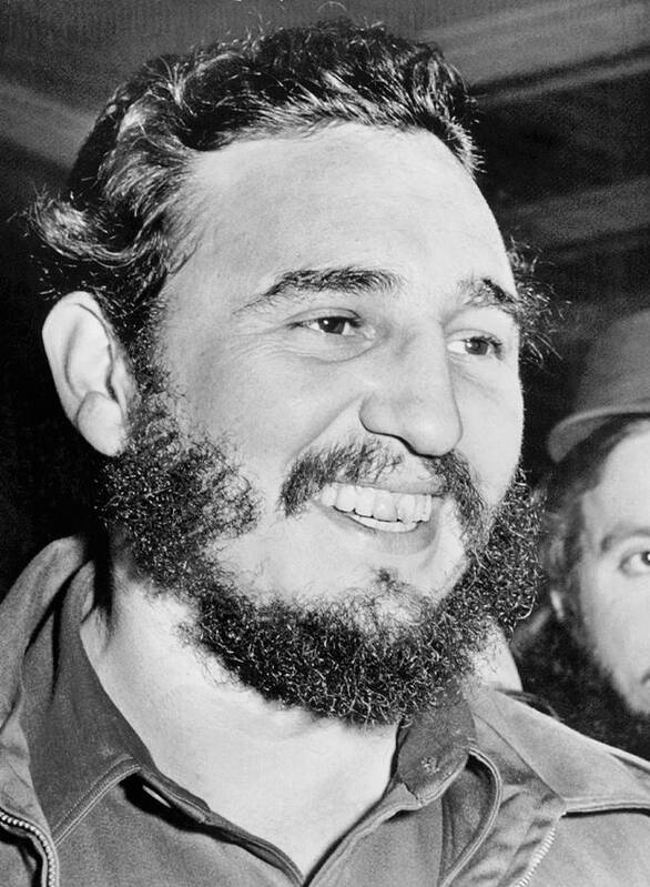 1 Person Poster featuring the photograph A Smiling Fidel Castro by Underwood Archives