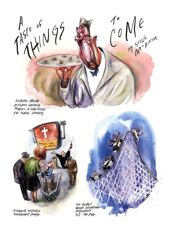 Politics Poster featuring the drawing A Taste Of Things To Come by Steve Brodner