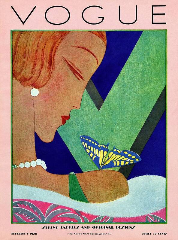 Fashion Poster featuring the photograph A Vintage Vogue Magazine Cover Of A Woman by Eduardo Garcia Benito