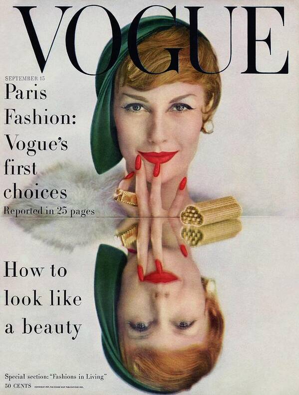 Fashion Poster featuring the photograph A Vogue Cover Of Mary Jane Russell by John Rawlings