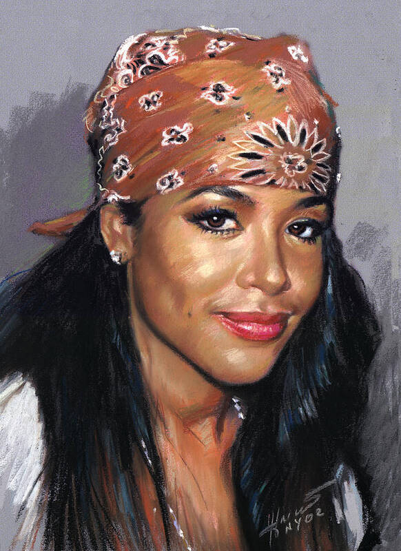 Aaliyah Dana Haughton Poster featuring the drawing Aaliyah by Viola El