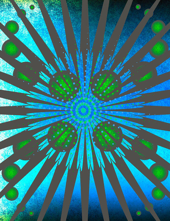 Blue Poster featuring the digital art Abstract Creation Series 7 by Teri Schuster