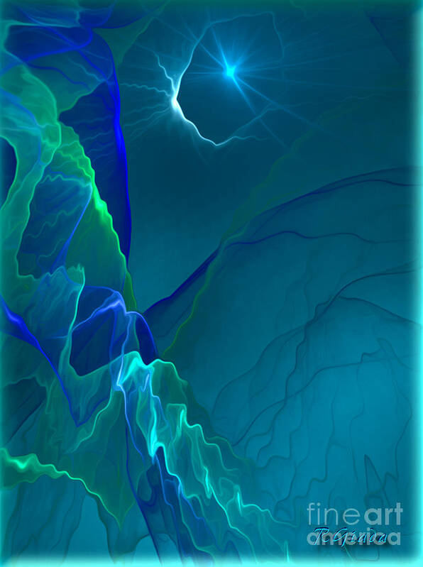 Abstract Night Poster featuring the digital art Abstract night - digital art by Giada Rossi by Giada Rossi