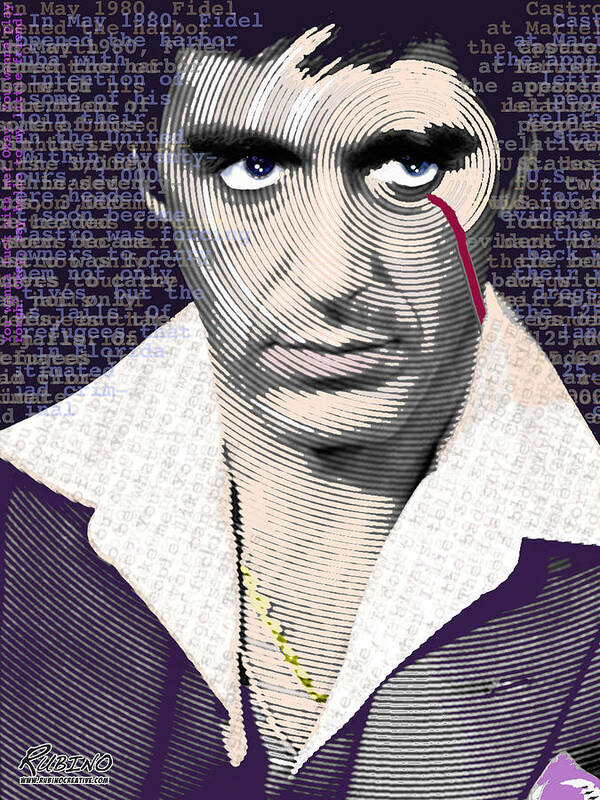Al Pacino Poster featuring the painting Al Pacino Scarface by Tony Rubino