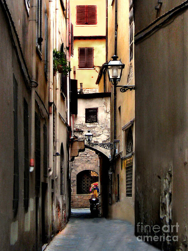 Florence Poster featuring the photograph Alley in Florence 1 by Jennie Breeze