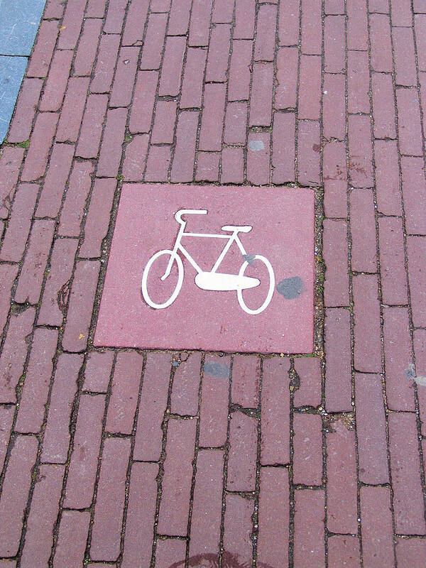 Bicycle Poster featuring the photograph Amsterdam Bicycle Lane by Alex Vishnevsky