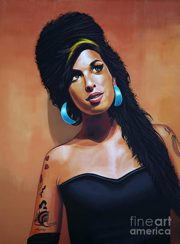 Amy Winehouse Poster featuring the painting Amy Winehouse by Paul Meijering