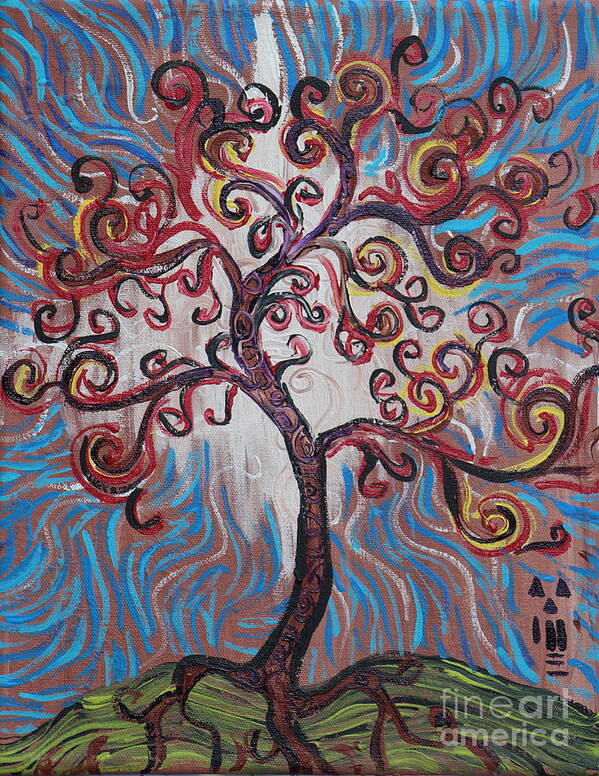 Squiggle Poster featuring the painting An Enlightened Tree by Stefan Duncan
