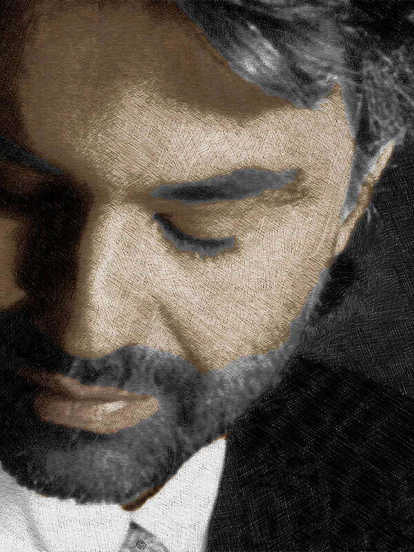 Andrea Bocelli Poster featuring the painting Andrea Bocelli And Vertical by Tony Rubino