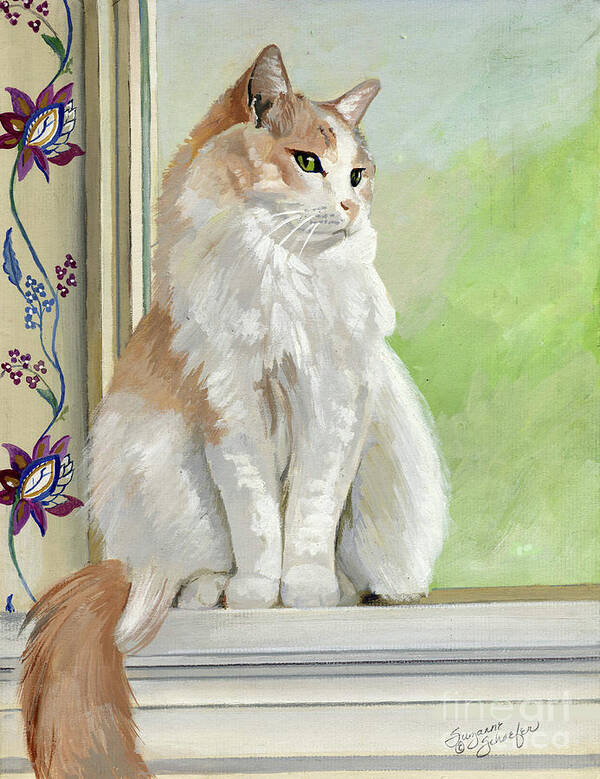 Cats Poster featuring the painting Angel Daydreams by Suzanne Schaefer