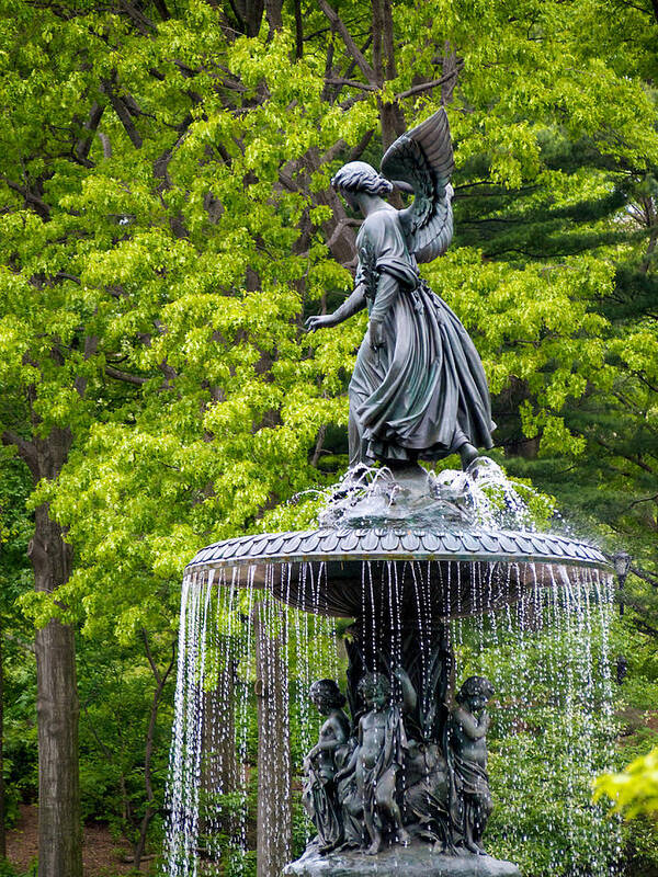 Bethesda Fountain Poster featuring the photograph Angel of the Waters by Cornelis Verwaal