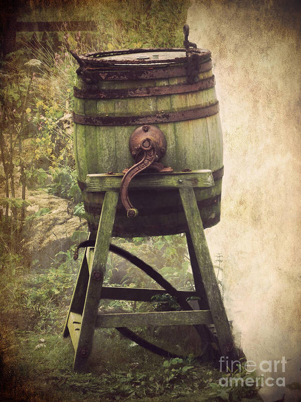 Barrel Poster featuring the photograph Antique Butter Churn by Linsey Williams
