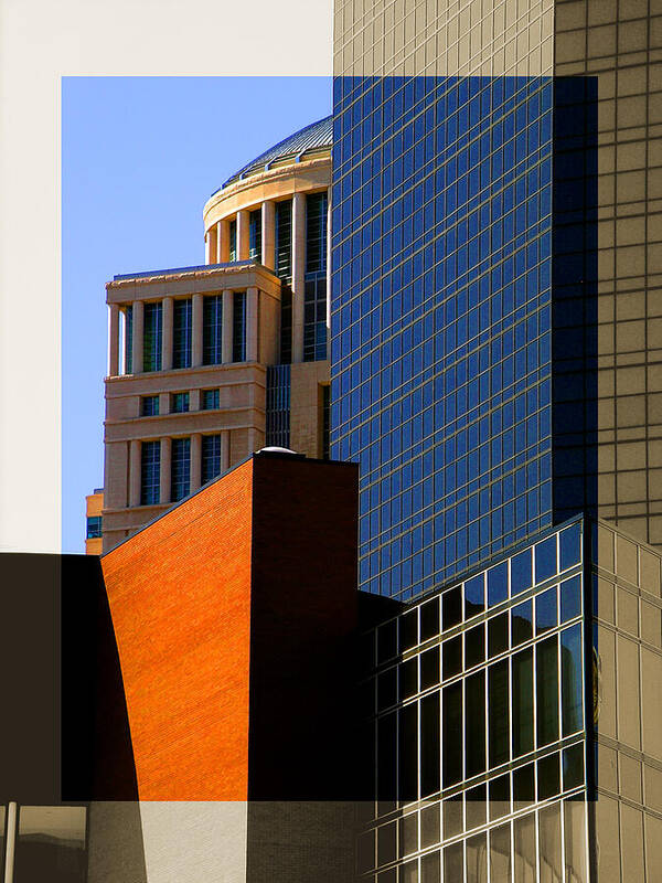 Architecture Poster featuring the photograph Architectural Stone Steel Glass by Patrick Malon